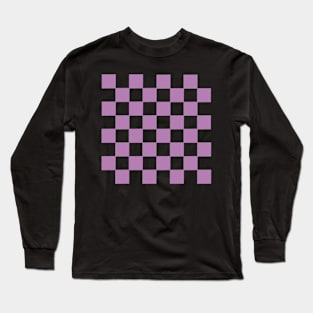 Purple Checker Pattern Long Sleeve T-Shirt